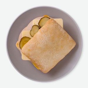 Мини-чиабатта с ветчиной и маринованными огурцами Пятёрочка Кафе, 125г, 125 г