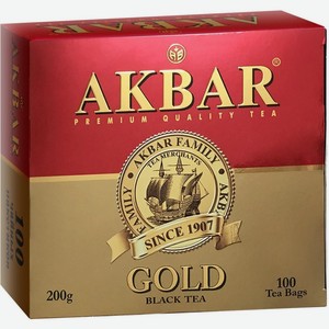 Чай Akbar Gold черный байховый 100 шт. х 2 г