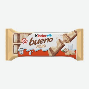 Вафли Bueno White с белым шоколадом и молочно-ореховой начинкой Kinder 39г