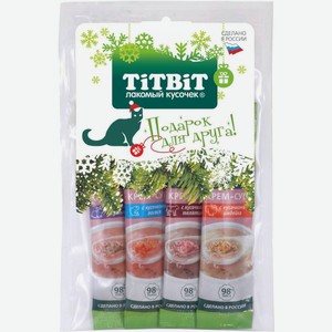 Крем-суп Titbit 4 Вкуса для кошек 40г, 40 г