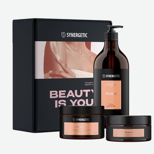 SYNERGETIC Парфюмированный набор для ухода за телом BEAUTY IS YOU с ароматом персик, 1 шт.