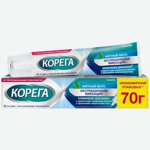 Крем для фиксации зубных протезов Корега Мятный вкус, 70г, 70 мл