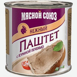 Паштет С Куриной Печенью Мясной Союз, Нежный, 240 Г