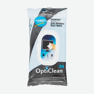 Влажные салфетки для экранов, OptiClean, 50 шт.