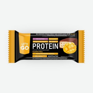Сырок творожный глазированный Let s Go Protein со манго-чиа без лактозы высокобелковый с коллагеном без сахара 5% БЗМЖ, 40 г