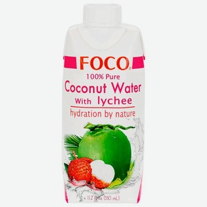 Вода кокосовая Foco с соком личи 330 мл