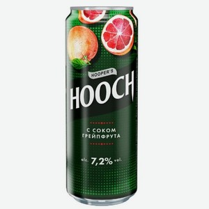 Напиток слабоалкогольный Hooch Super с соком грейпфрута газированный 7.2% 450мл, 450 мл