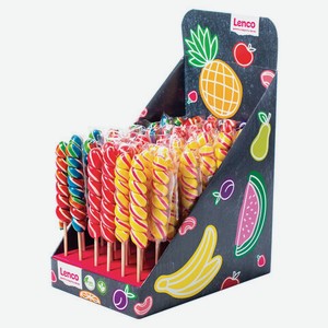 Карамель леденцовая на палочке LENCO  Спираль , 15 г, вкус ассорти, ш/к 12795