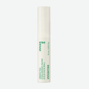 INNISFREE Увлажняющая сыворотка-роллер для кожи вокруг глаз и лица с экстрактом зеленого чая и гиалуроновой кислотой для сияния кожи Green Tea, 10 мл