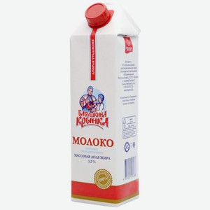 Молоко Бабушкина Крынка ультрапастеризованное 3.2% БЗМЖ 1л, 1 л