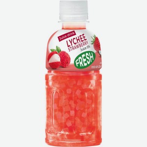 Напиток Fresh Lychee-strawberry со вкусом личи и клубники с кусочками кокосового желе 0.32л, 320 мл