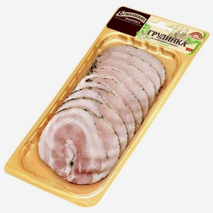 Грудинка из свинины Егорьевская КГФ по домашнему рецепту с травами копчёно-варёная нарезка, 100г, 100 г