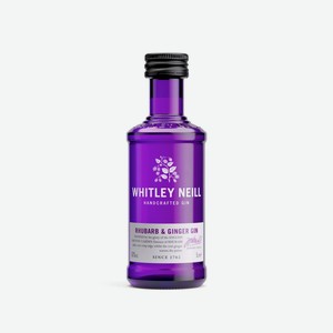 Джин Whitley Neill Rhubarb & Ginger Gin со вкусом ревень - имбирь 43%, 50мл