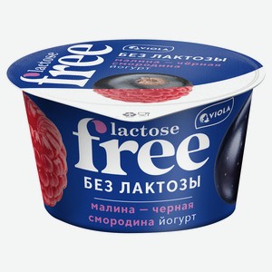 Йогурт густой ложковый Viola Lactose Free малина черная смородина безлактозный 2,7%, 180 г