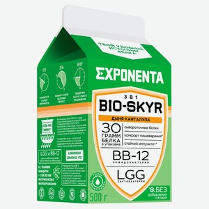 Напиток кисломолочный Exponenta Дыня канталупа высокобелковый без добавления сахара 0% Беларусь охлажденный, 500 г