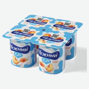 Йогуртный продукт густой ложковый «Нежный» с соком персика 1,2%, 100 г