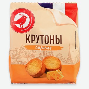Сухари АШАН Красная птица Крутоны сырные, 100 г