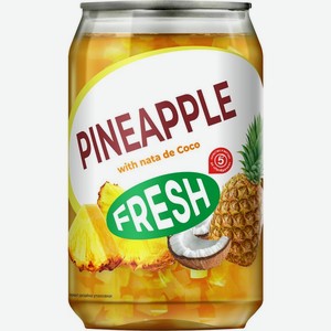 Напиток Fresh Pineapple с кусочками кокосового желе со вкусом ананаса 240мл