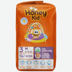 Подгузники Honey Kid M 6-11кг 14шт, 14 шт