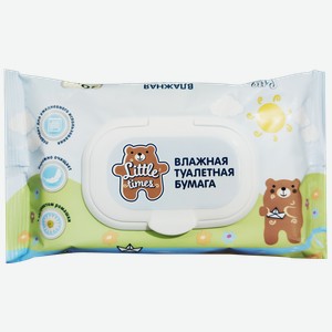 Бумага туалетная влажная LITTLE TIMES, 40шт