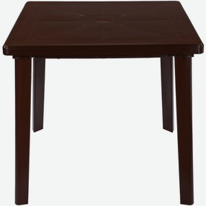 Стол 365 ДНЕЙ пласт. квадрат. коричневый, Россия