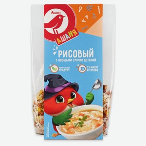 Суп детский АШАН Красная птица Ашаня Рисовый с овощами, 100 г