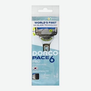Одноразовый станок для бритья 6 лезвия мужской Dorco Pace 6 Pro