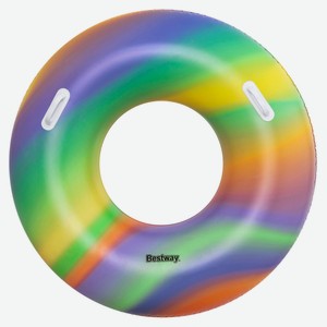 Круг надувной с ручками BESTWAY Радужный Rainbow, 119 см