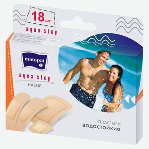 Пластыри водостойкие Matopat Aqua Stop для плавания, 18 шт