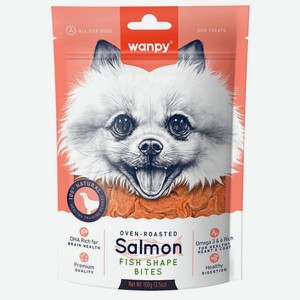 Лакомство Wanpy из лосося в форме рыбок для собак, 100г, 100 г