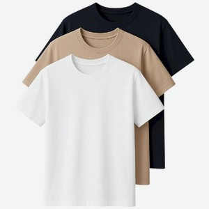 Футболка Omsa мужская Beige/Bianco/Nero 48(L), 3шт.