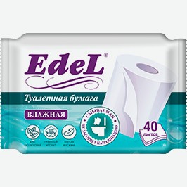 Влажная Туалетная Бумага Эдель, 40 Листов