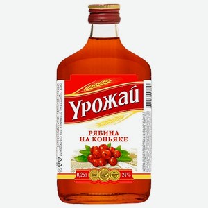 Настойка Урожай Рябина на коньяке сладкая 24%, 250мл