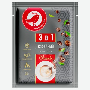Кофейный напиток АШАН Красная птица 3 в 1, 20 г