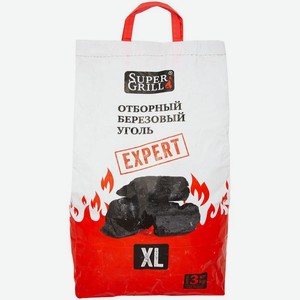 Уголь древесный SuperGrill березовый отборный 3кг