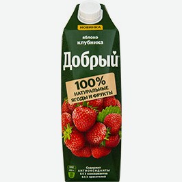 Напиток Сокосодержащий Добрый, Яблок0/клубника, 1 Л