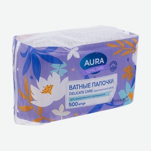 Ватные палочки AURA TOTAL CARE п/э 500шт