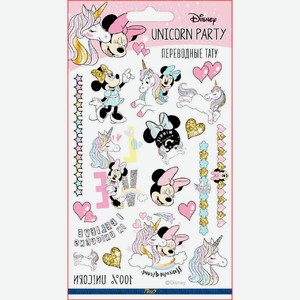 Наклейка-тату Приор груп Минни Маус и Единорог 11*20см АКС-1015
