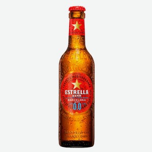 Пиво светлое Estrella Damm безалкогольное фильтрованное Испания, 330 мл