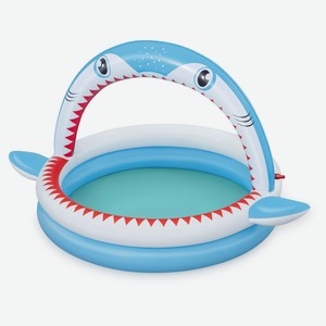 Бассейн надувной детский с брызгалкой BESTWAY Sharktastic, 163x127x92 см