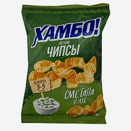 Чипсы Хамбо, Сметана И Лук, 40 Г