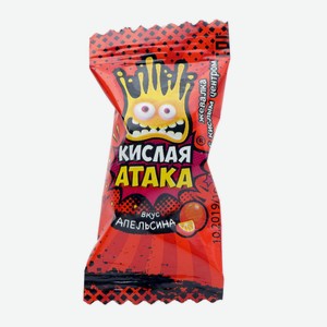 Конфета жевательная со вкусом апельсина ТМ Кислая атака 4 г