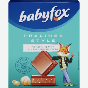 Конфеты шоколадные BABYFOX Pralines фундук, арахис и молочный шоколад, 90г