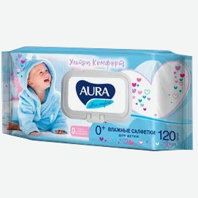 Влажные салфетки Aura для детей Ultra Comfort ,120 шт