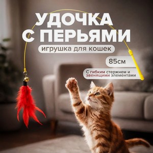 Игрушка для кошек Удочка с перьями ИМП