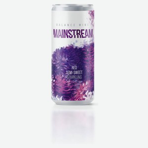 Напиток винный игристый Mainstream красный полусладкий, 330 мл