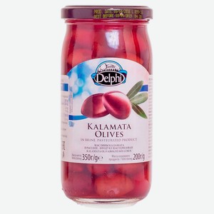 Маслины Delphi Каламата с косточкой в рассоле Греция, 350 г