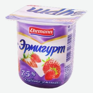 Йогуртный продукт 7.5% Ehrmann Эрмигурт Клубника-земляника, 100 г