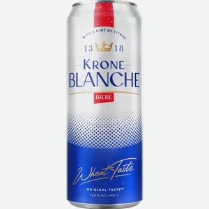 Пивной Напиток Krone Blanche Светл. Нефильтр. Пастер. Ж/Б 0,45Л