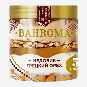 Мороженое Медовик пломбир с грецким орехом Bahroma 12% 320г 320 г